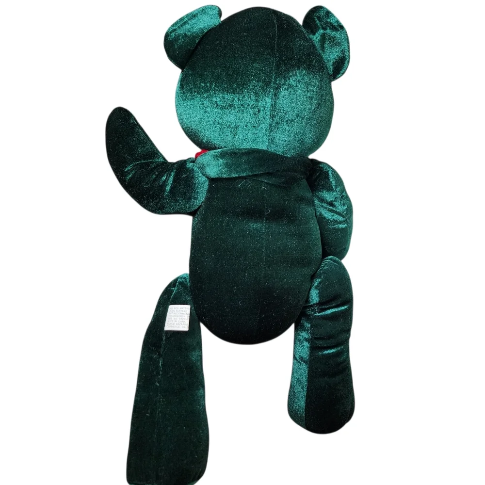 Bears two red & green soft shiny wearing colorful ties toys or gift